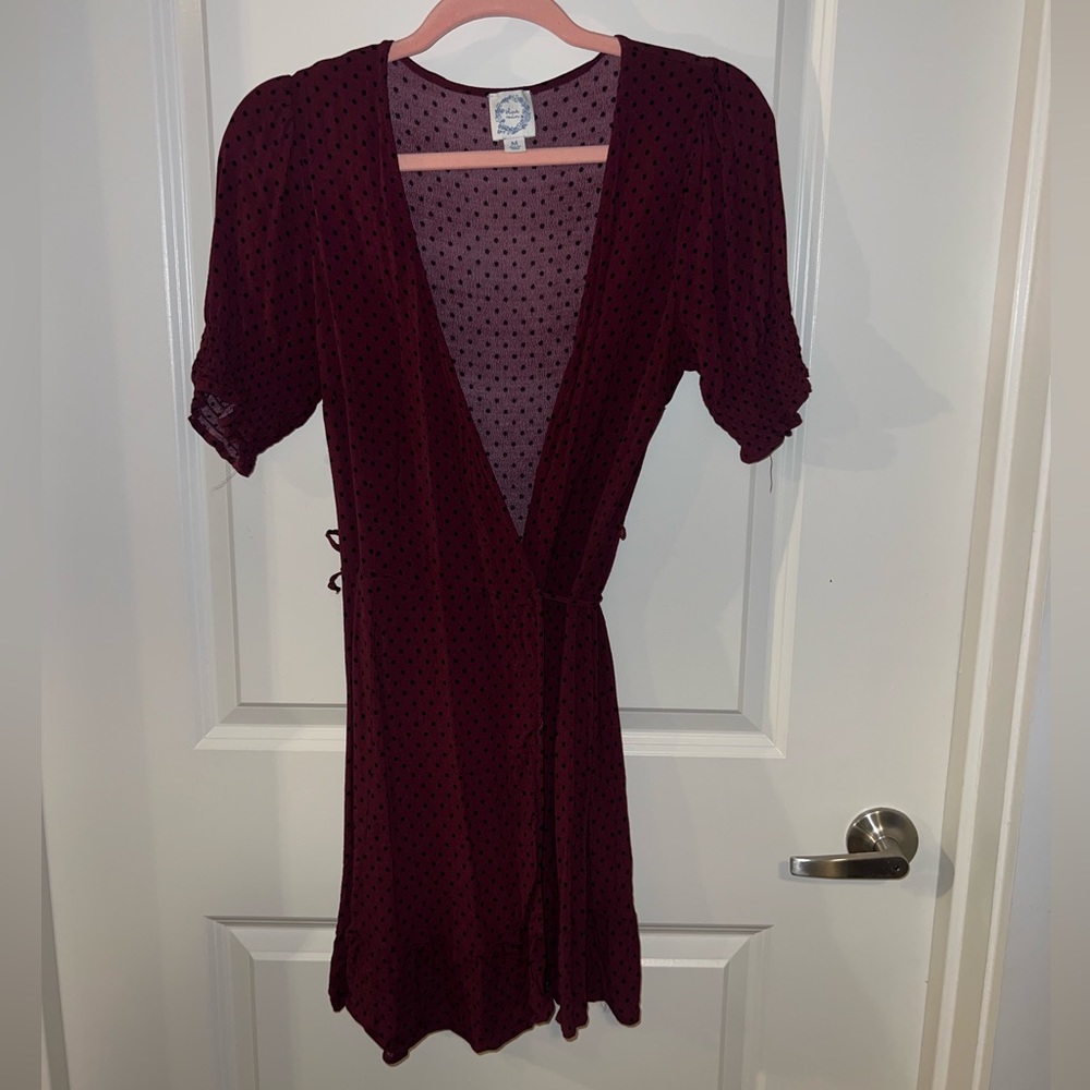 Maroon wrap dress